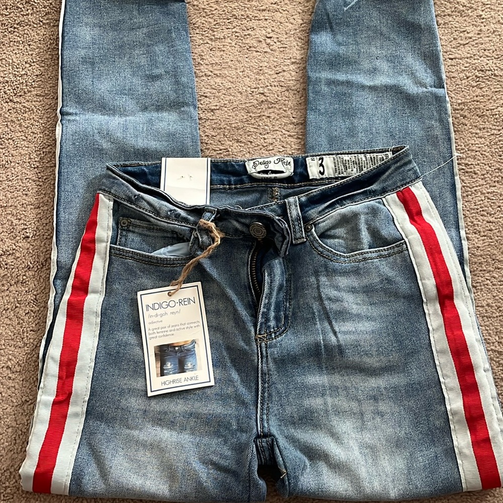 Striped Skinny jeans